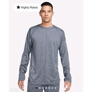 Men’s Nike Yoga Dri-Fit Crew Longsleeve Shirt in Gray, size M, NWT